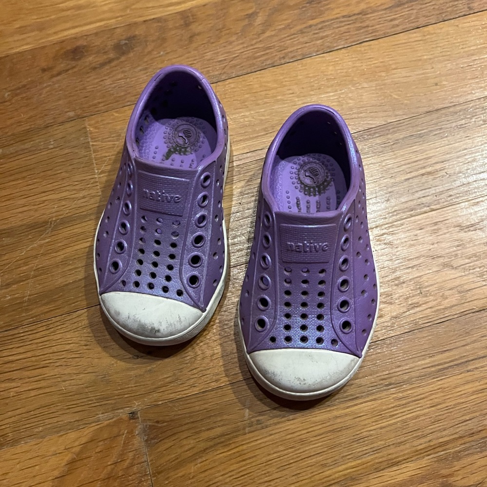 Purple natives water shoes size 5